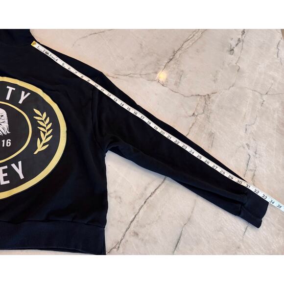 Salty Honey Cozy Black Pullover Streetwear Hoodie with Embroidered Patch Size XL - Picture 4 of 6
